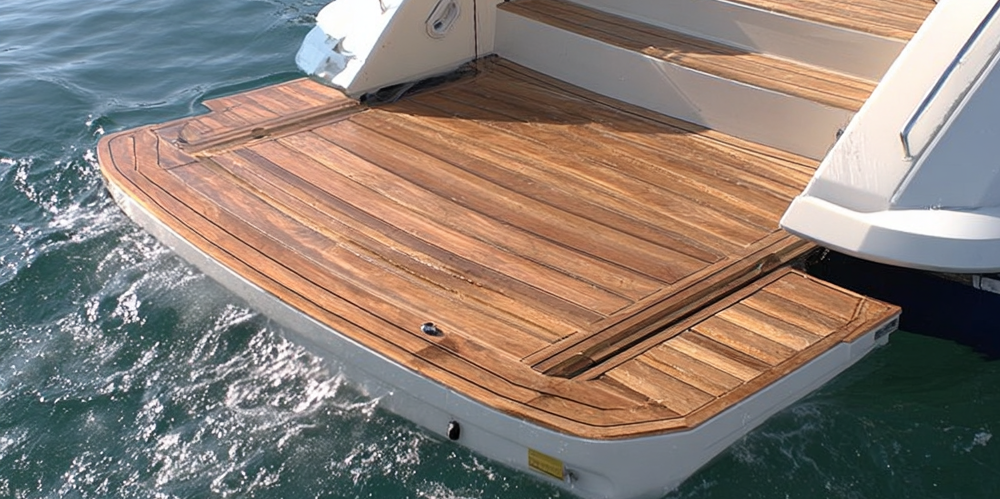 swim platform hydraulic control